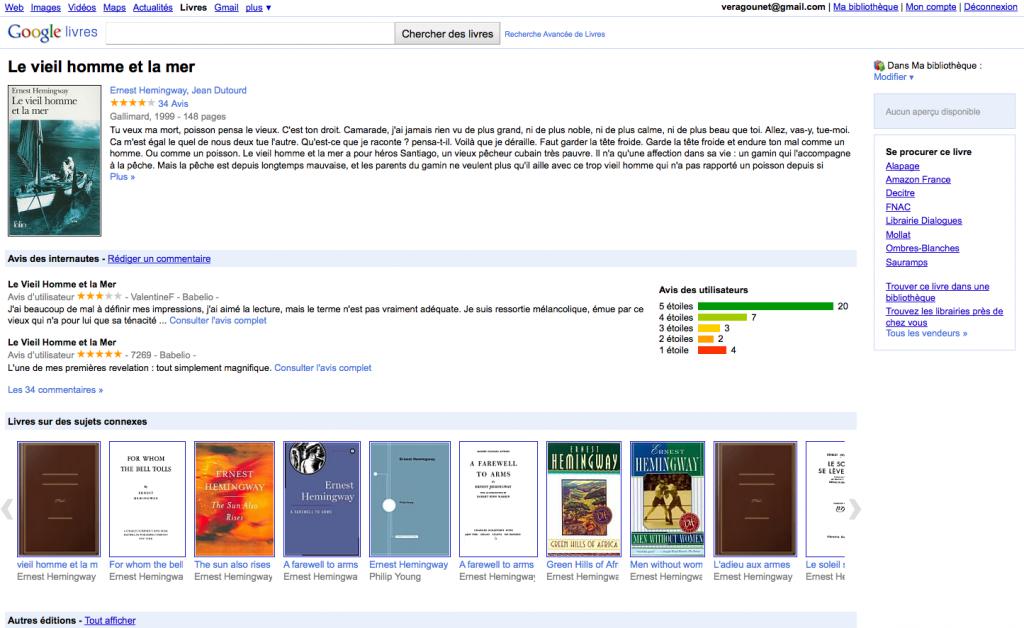 « Ma bibliothèque » Google