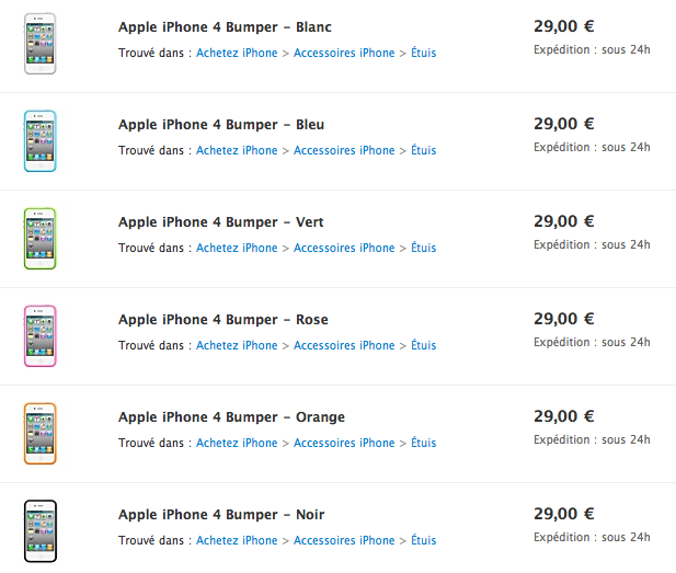 bumpers-iPhone-4 Les Bumpers iPhone 4 disponibles à l’achat sur le Store