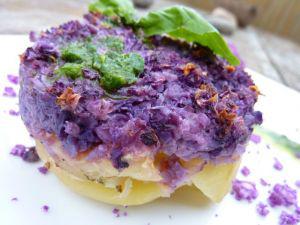 Gratin de chou-fleur violet - 4 Gratin à la sablée de chou fleur violet, émulsion de basilic