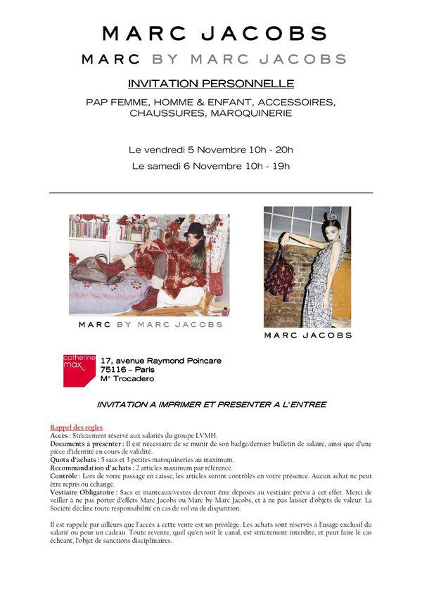 Invitation Vente Marc Jacobs Invitation Vente Marc Jacobs