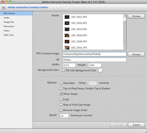 overlaycreator Premier aperçu de la publication d’InDesign vers l’iPad