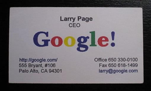 Larry page carte visite