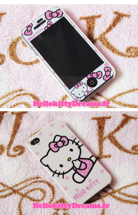 iphone4-hello-kitty Iphone 4 Hello kitty : protection + film