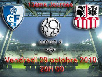 Foot / L2 : Grenoble / Ajaccio ce soir à 20h pour le compte de la 13ème journée.