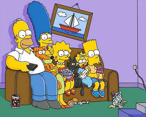 Fond-ecran-les-simpson-devant-la-tele