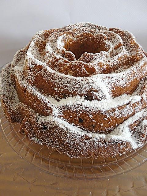 Cake pour le goûter  au potiron , cranberries et farine de maïs