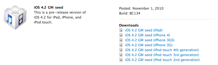 iOS 4.2 GM Dispo-1 iOS 4.2 Gold Master disponible au téléchargement + Nouveautés