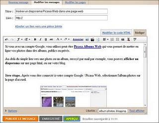 Insérer un diaporama Picasa Web dans une page web