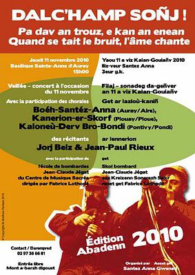 11 novembre 2010 : Célébration de la Paix en mémoire des soldats bretons morts à travers les siècles 11 novembre 2010 : Célébration de la Paix en mémoire des soldats bretons morts à travers les siècles