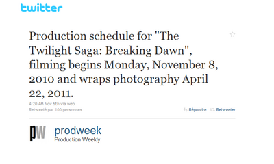 Breaking Dawn : Le tournage commence à Rio ! Breaking Dawn : Le tournage commence à Rio !