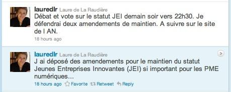 La JEI ou Jeune Entreprise Innovante est plus qu’en danger Tweet JEI 1