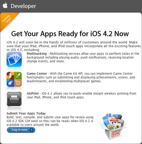 Quand sortira l’iOS 4.2 ?