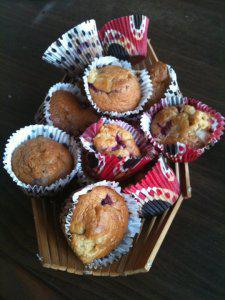 Les muffins framboise-chocolat blanc