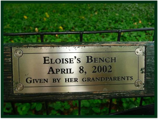 Central Park banc1 Un banc en cadeau