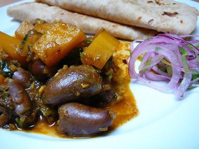 Curry de cœurs de poulet à la courge butternut – Chicken heart and butternut squash curry