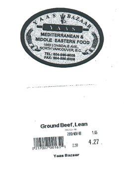 Yaas Bazaar Mediterranean & Middle Eastern Food - Ground Beef, Lean