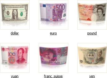 6 icones de billet de banque