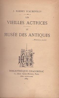 J. Barbey d'Aurevilly : Vieilles Actrices (1889)