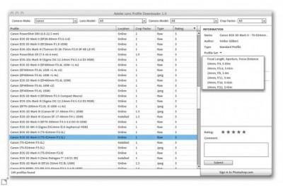 ALPD-VG Logiciel : Adobe Lens Profile Downloader