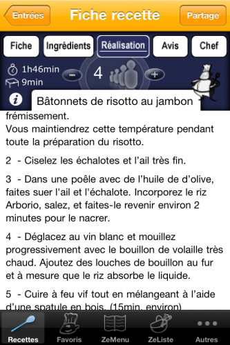 Application iPhone Zechef (5) Application iPhone ZeChef : 10 codes à gagner pour les amateurs de Cuisine