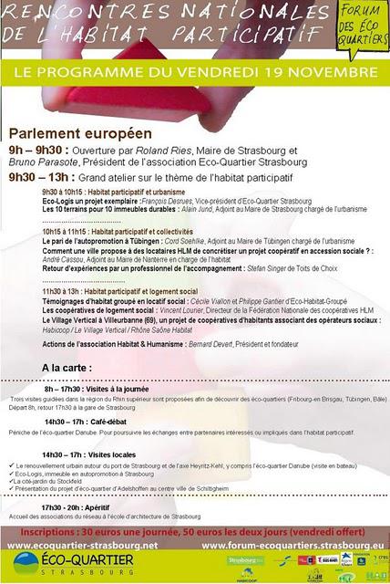 Inventer ensemble un habitat solidaire et durable aux Rencontres Nationales de l'Habitat Participatif de Strasbourg Inventer ensemble un habitat solidaire et durable aux Rencontres Nationales de l'Habitat Participatif de Strasbourg
