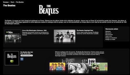 Et la surprise d’Apple est… les Beatles.
