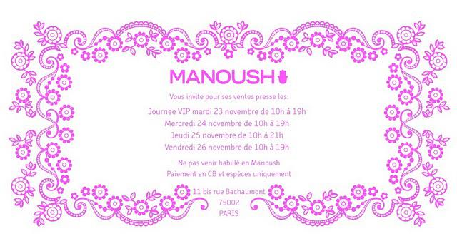 Vente presse Manoush & vente privée boutiques !