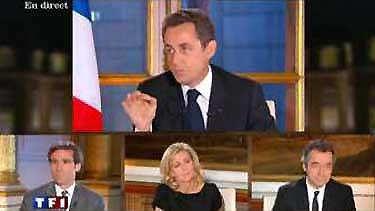 Nicolas Sarkozy face à Chazal, Pujadas, Denisot + réactions pujadas, chazal, sarkozy, denisot capture écran