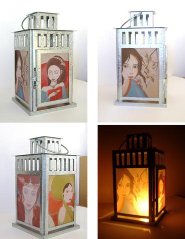 lanterne portraits de femmes grand modèle