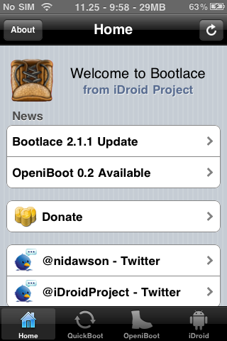 Bootlace 2.1.1 – Installer Android sur l’iPoid 1G