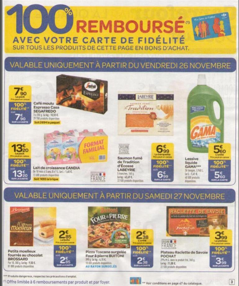 [Carrefour] Produits 100% remboursés