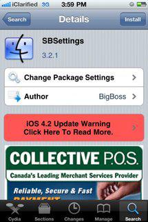SBSettings compatible iOS4.2.1...