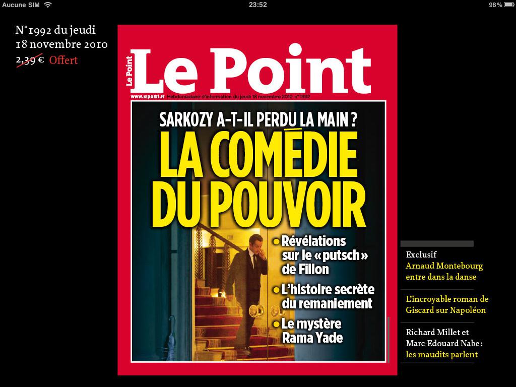 Le Point pour iPad – SEBDO LE POINT SA : App. Gratuites pour iPad ! Le Point pour iPad – SEBDO LE POINT SA : App. Gratuites pour iPad !