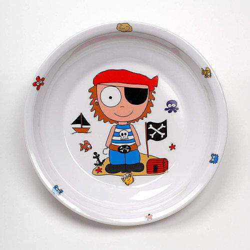 Mets du rock dans ton bib ! assiette pirate