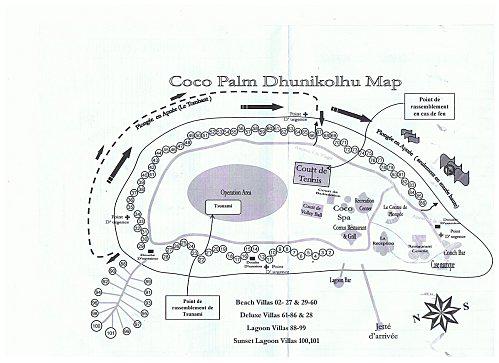 Coco palm Dhunikolhu la carte coco