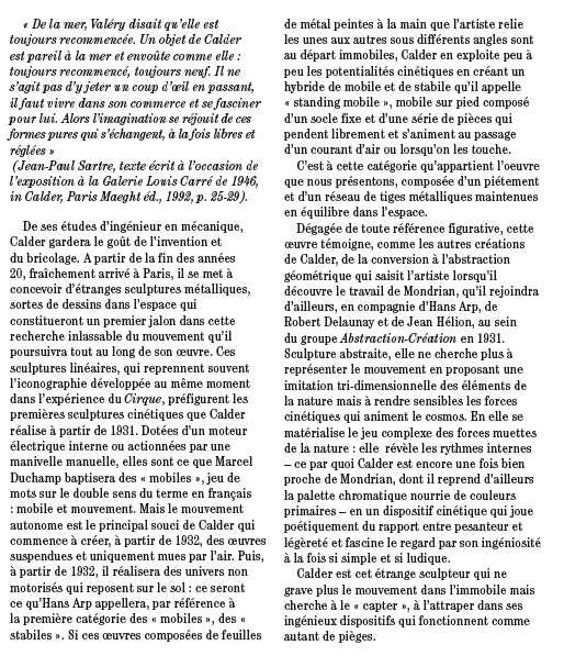 Stabile-Mobile d'Alexandre Calder chez Artcurial Stabile-Mobile d'Alexandre Calder chez Artcurial