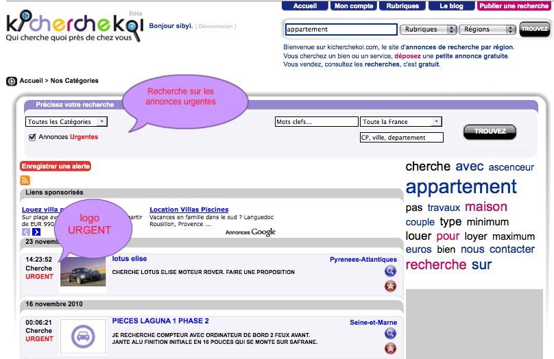 Offrez une meilleure visibilité à vos annonces sur Kicherchekoi ! Offrez une meilleure visibilité à vos annonces sur Kicherchekoi !