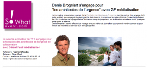 Denis Brogniart s'engage pour les architectes de l'urgence avec GF médiatisation