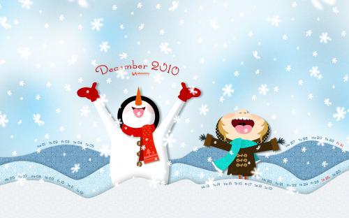 Fun In The Snow 19 in Desktop Wallpaper Calendar: December 2010