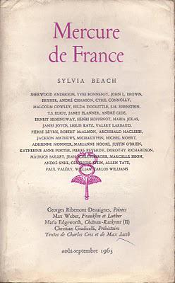 Mercure de France : Sylvia Beach