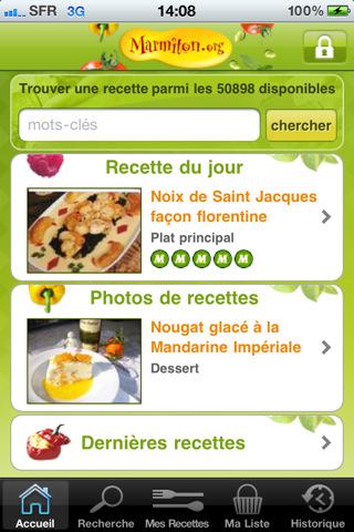 50 000 recettes de cuisine gratuitement sur votre iPhone !