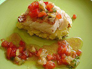 RECETTES DE FETES POISSONS Cabillaud ROTI AL ' UA EMBEUREE PERSIL citronnée SAUCE