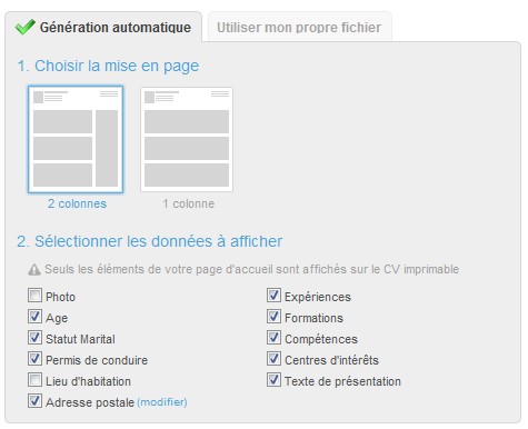 telecomplet Mise à jour : nouveaux CV imprimables, diffusion sur Twitter et Facebook