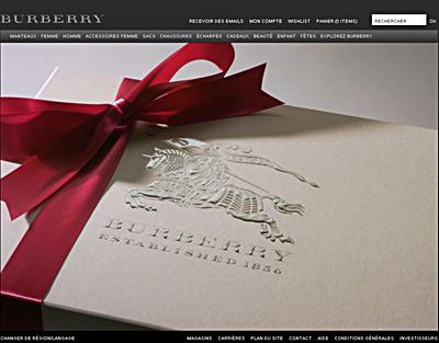 Les ventes en ligne de Burberry ont augmenté de 50% au premier semestre fiscal. ©www.burberry.com Les ventes en ligne de Burberry ont augmenté de 50% au premier semestre fiscal. ©www.burberry.com