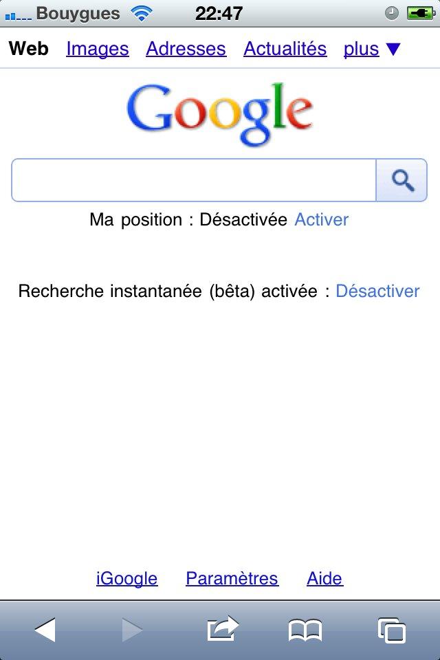google-mobile Google Instant Search disponible en France