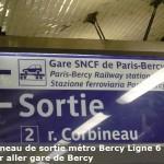 Sortie de la station métro Bercy ligne 6