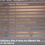 Tableau des trains au départ de Paris-Bercy