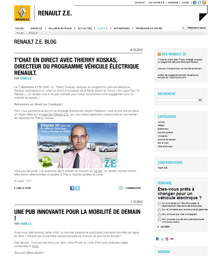 Blog Ze Renault Créer un blog d’entreprise