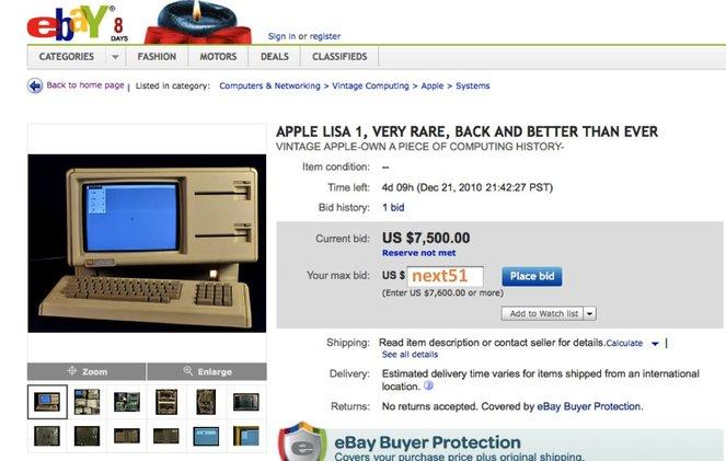 Un Apple LISA aux enchères sur Ebay.....