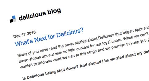 delicious-yahoo delicious yahoo Yahoo ne fermera pas Delicious, le service sera vendu!